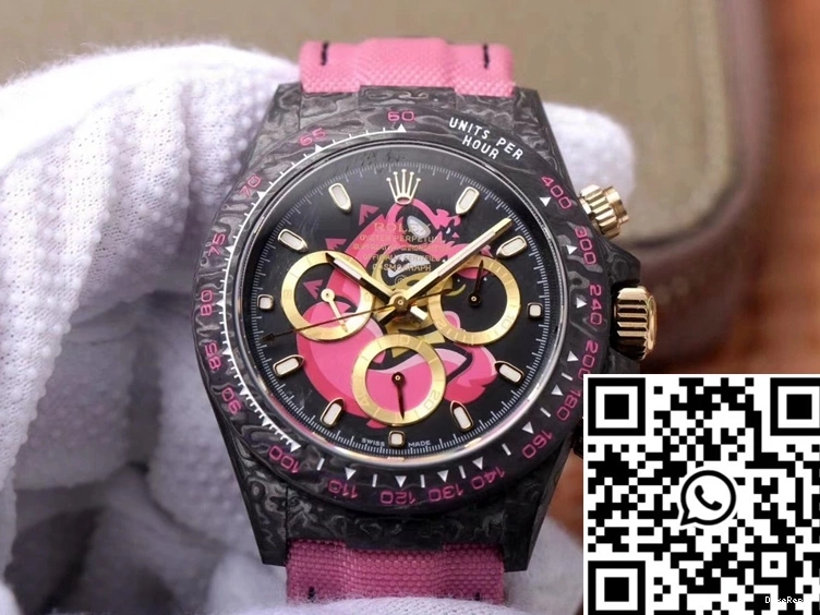 Exploded Edition Daytona Carbon Dragon Chronograph Pink Cosmos Rolex Dial Fiber 1124